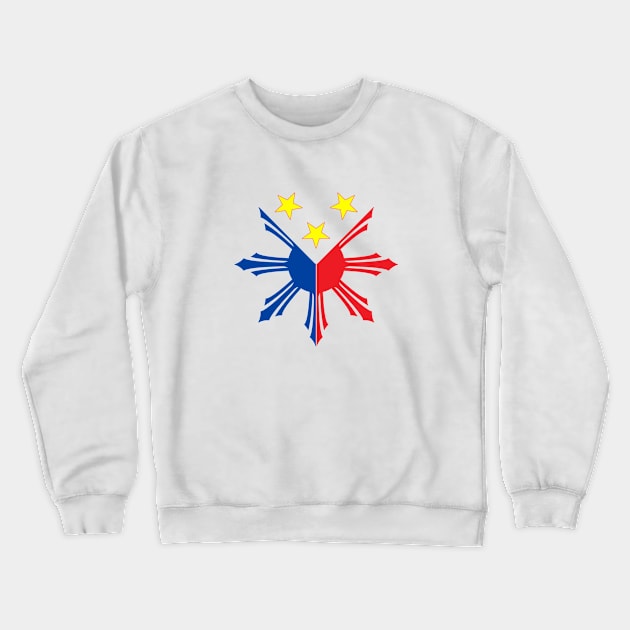 Filipino Sun and Stars Pinoy decal Crewneck Sweatshirt by Estudio3e